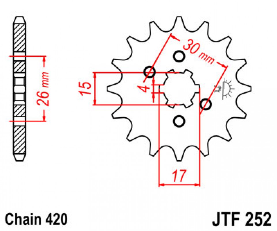 JT lánckerék JTF252.14