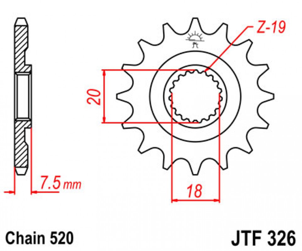 JT lánckerék JTF326.12