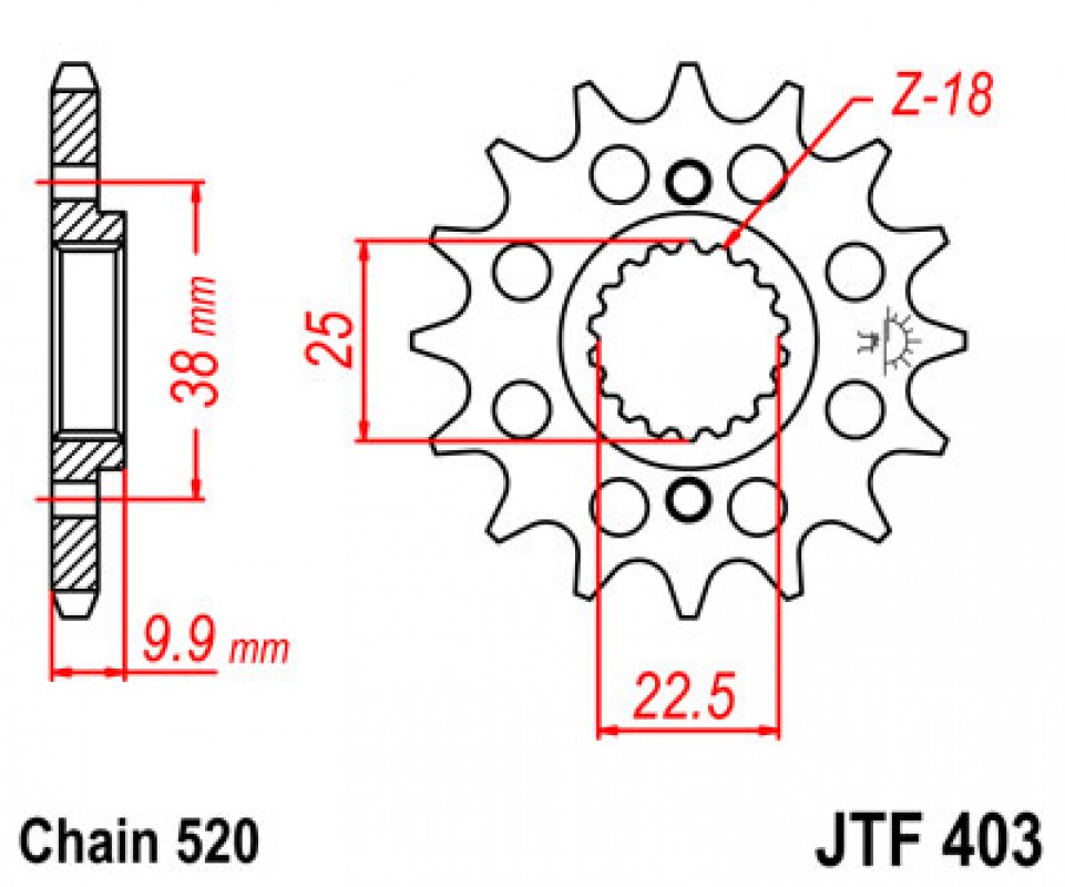 JT lánckerék JTF403.15