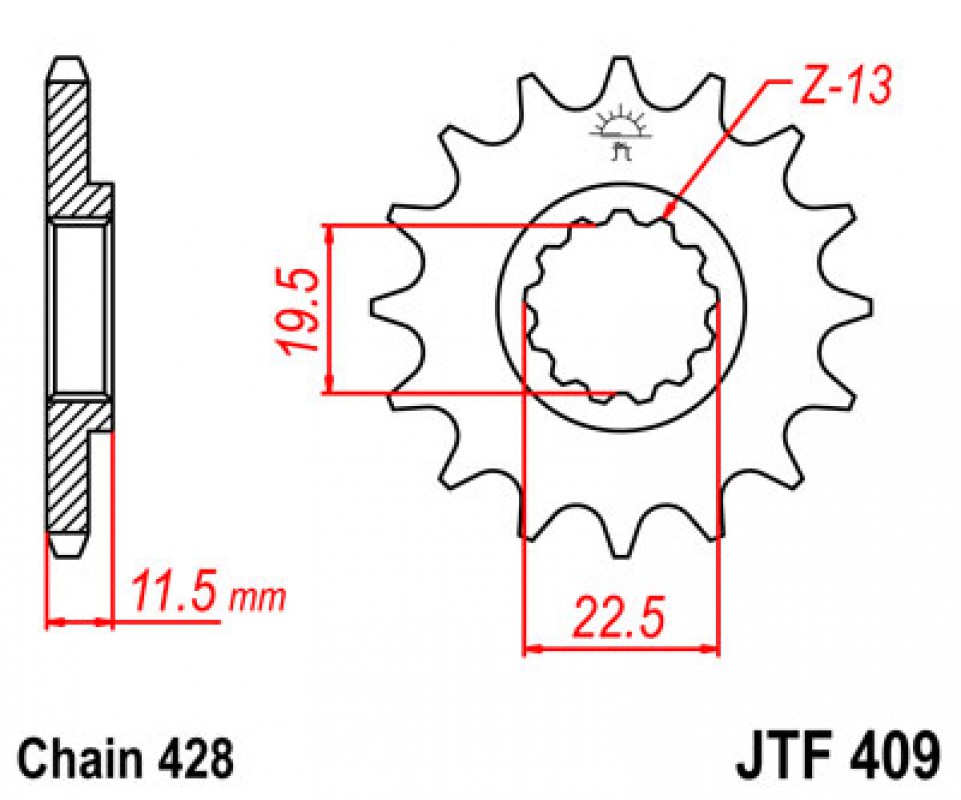 JT lánckerék JTF409.14