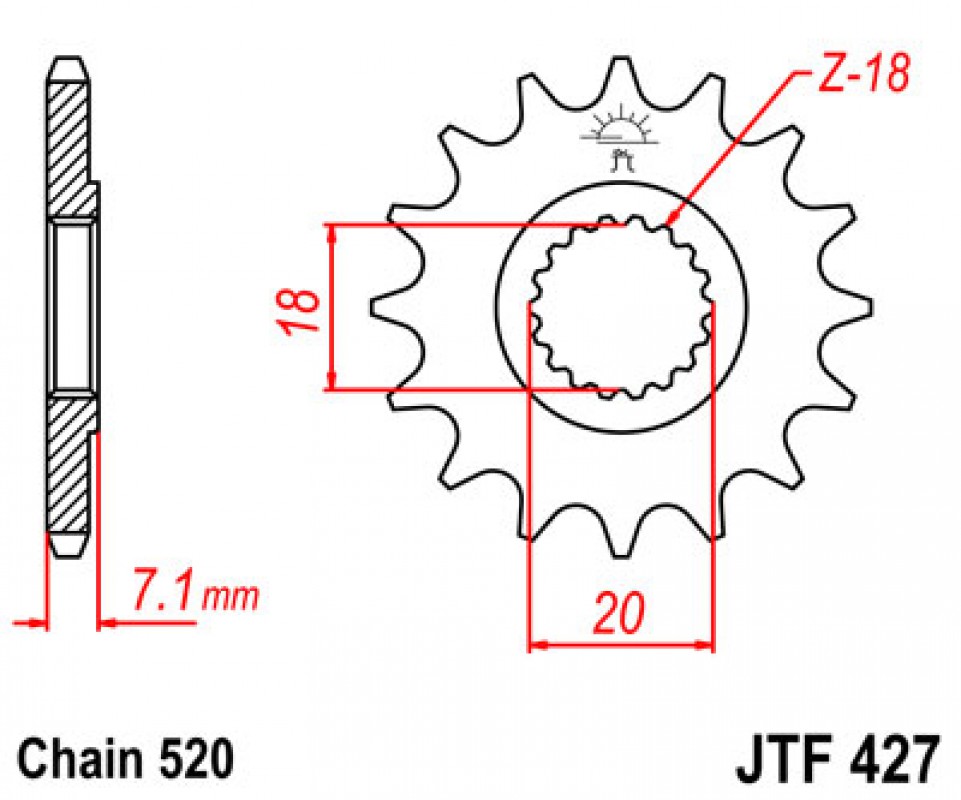 JT lánckerék JTF427.12SC