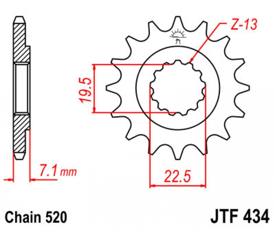 JT lánckerék JTF434.14