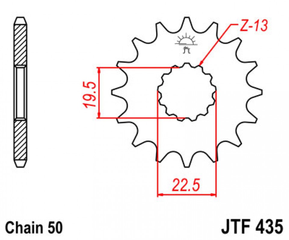 JT lánckerék JTF435.15