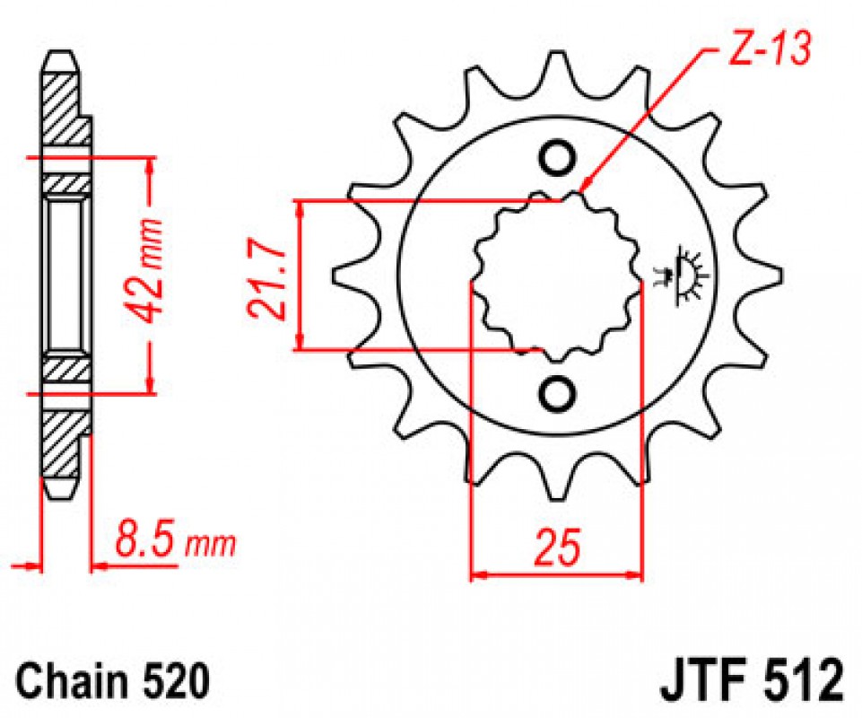 JT lánckerék JTF512.16