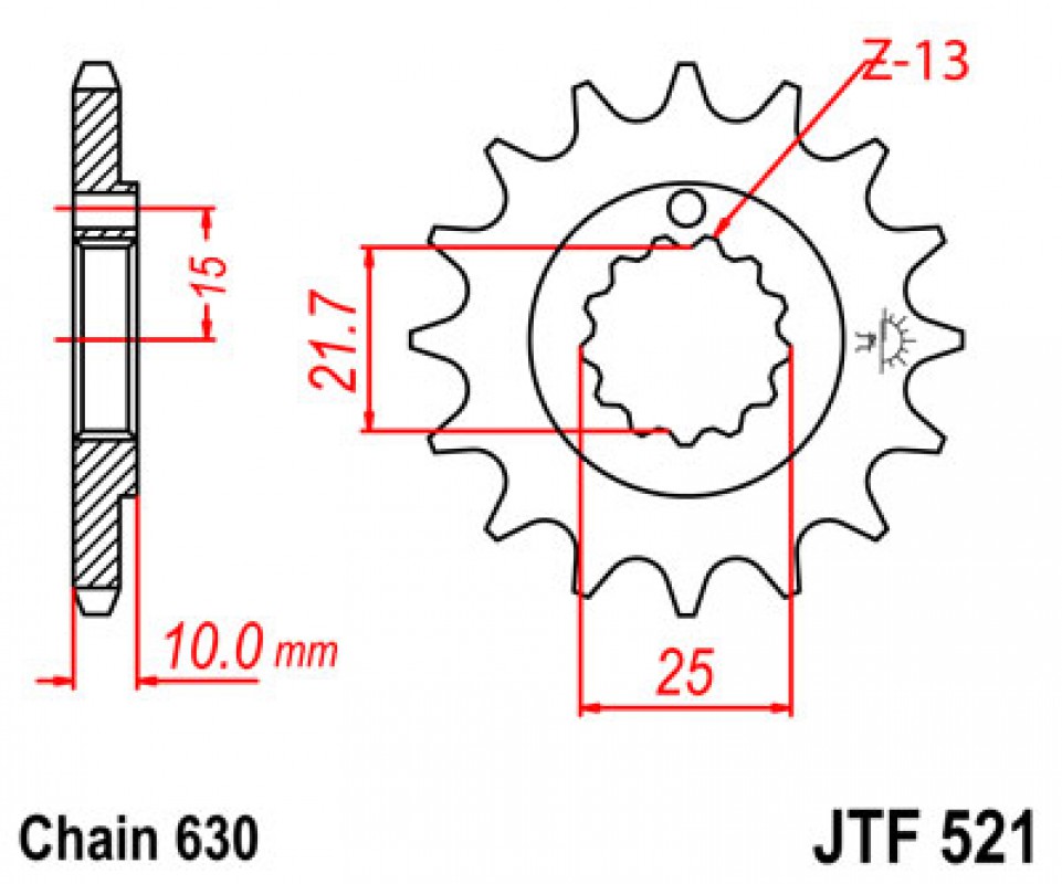 JT lánckerék JTF521.15