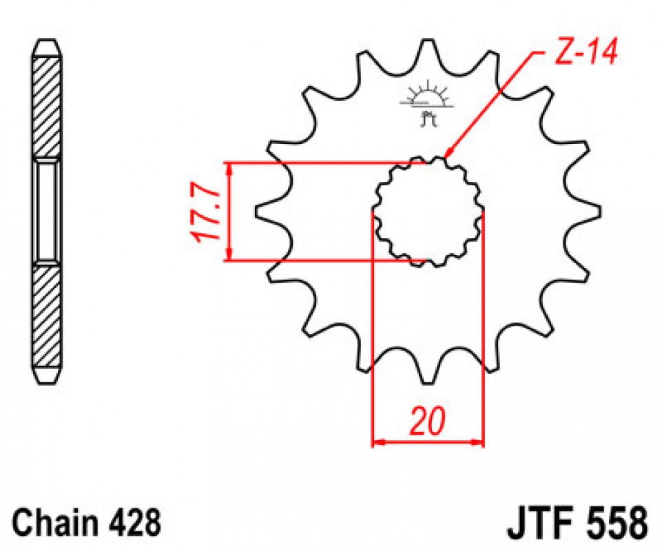 JT lánckerék JTF558.20