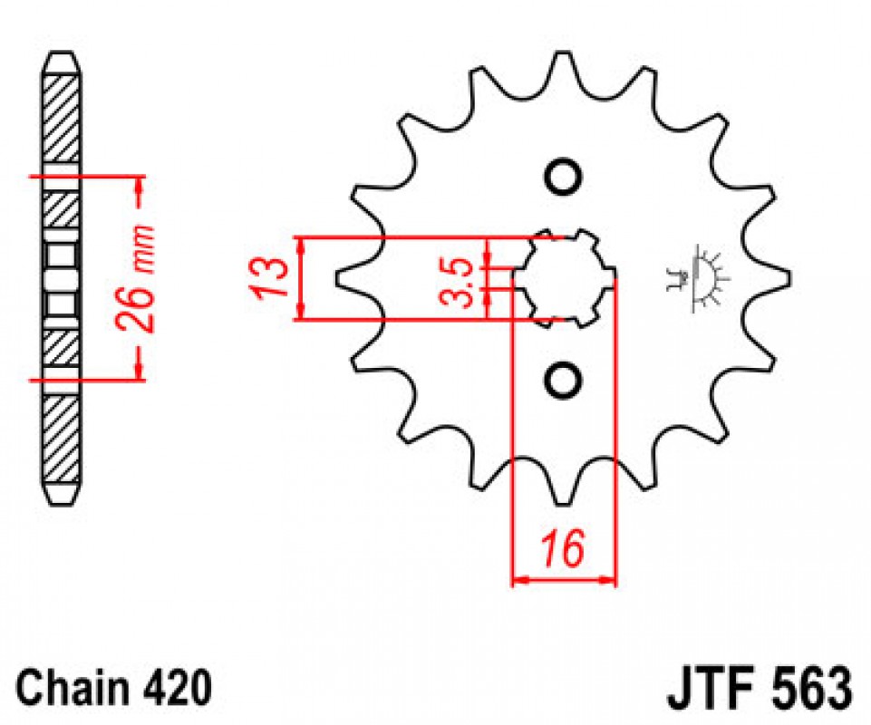 JT lánckerék JTF563.16