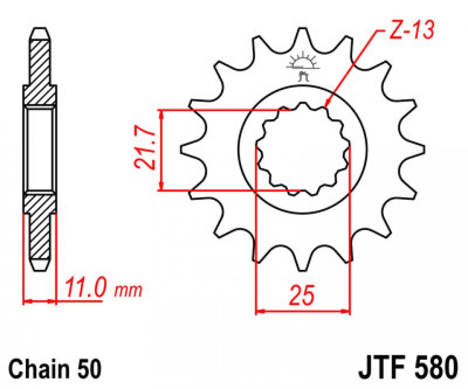 JT lánckerék JTF580.16
