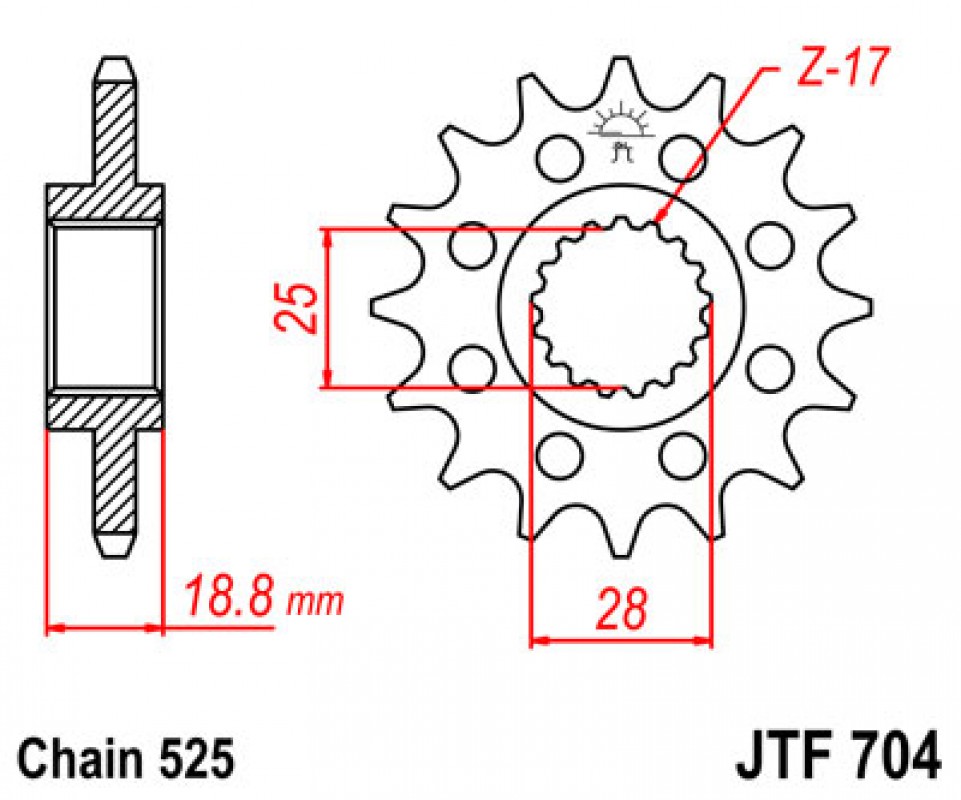 JT lánckerék JTF704.16