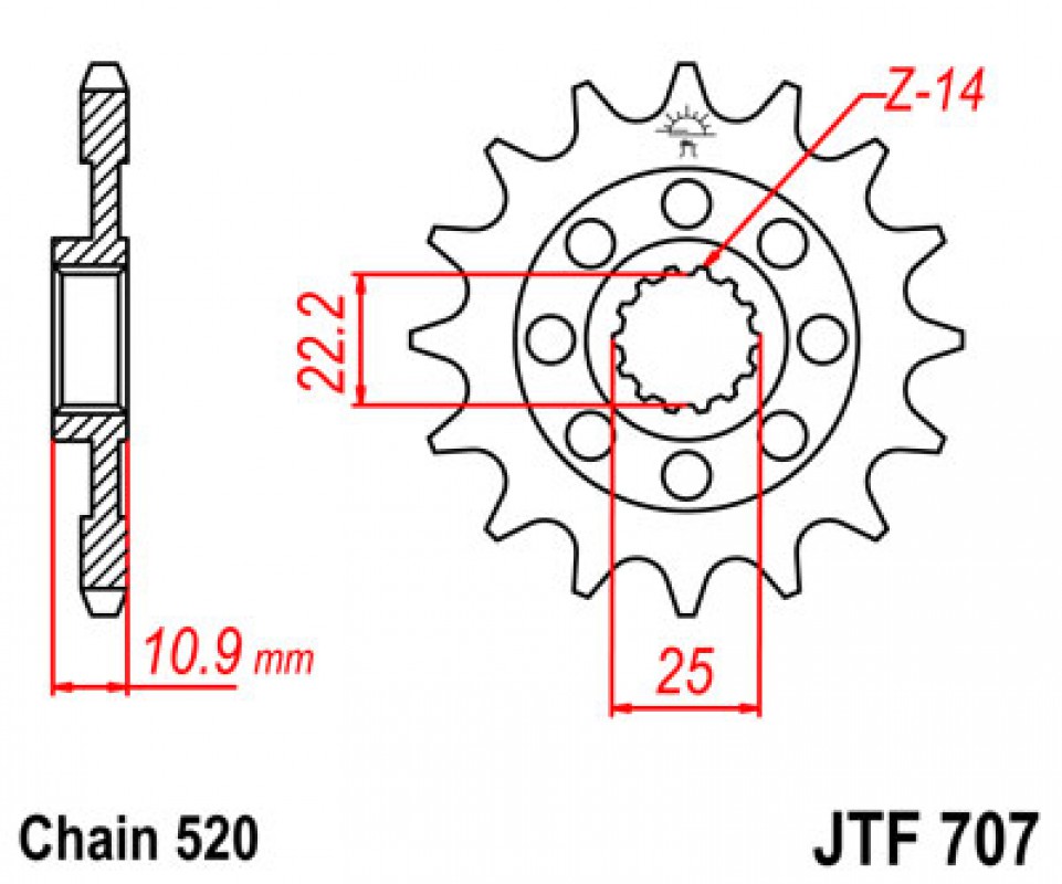 JT lánckerék JTF707.15