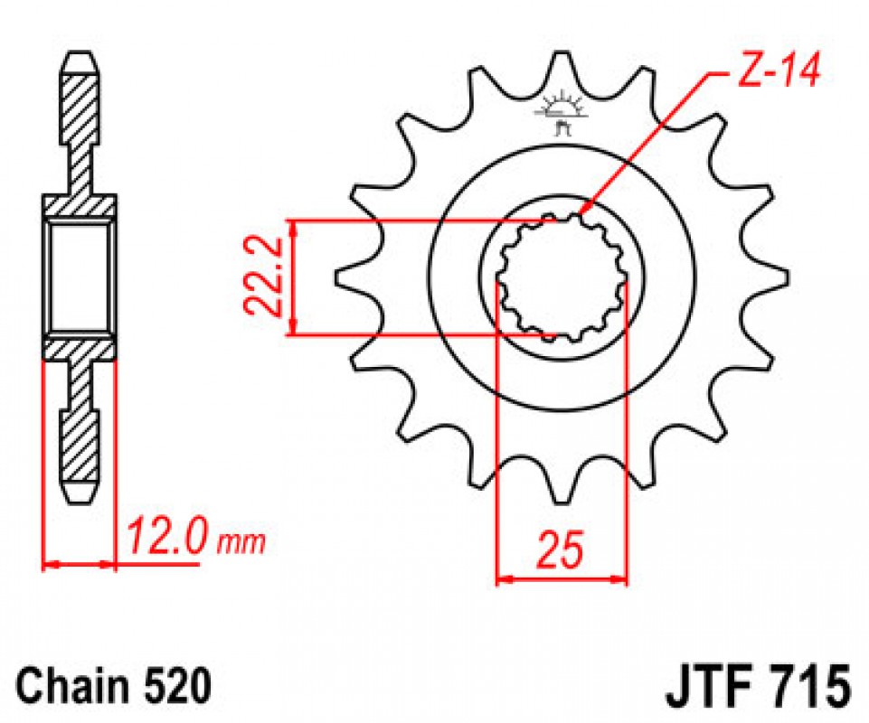 JT lánckerék JTF715.12