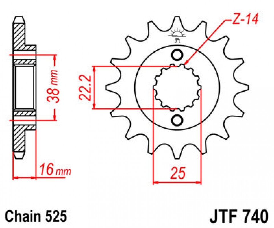 JT lánckerék JTF740.14