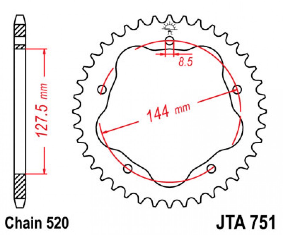 JT lánckerék JTA751.44