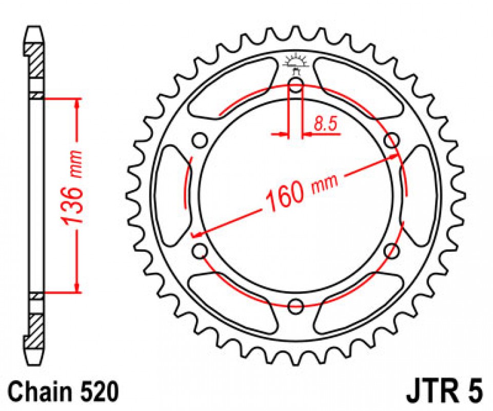 JT lánckerék JTR005.43