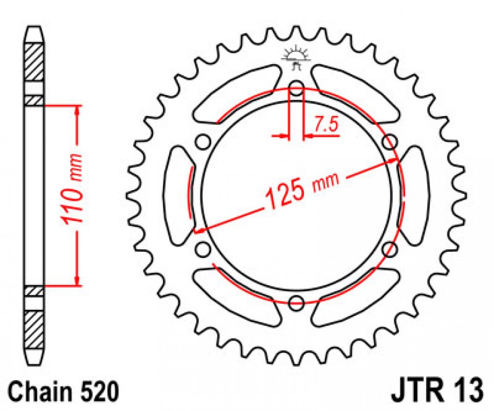 JT lánckerék JTR013.39