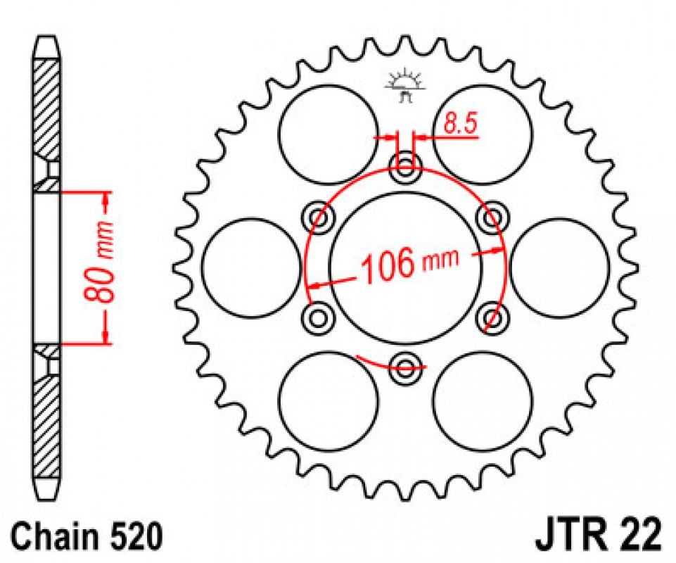 JT lánckerék JTR022.45