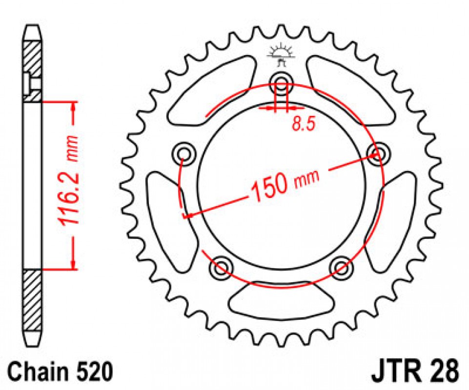 JT lánckerék JTR028.43