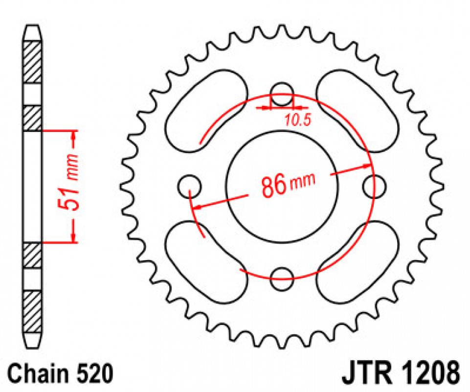 JT lánckerék JTR1208.44