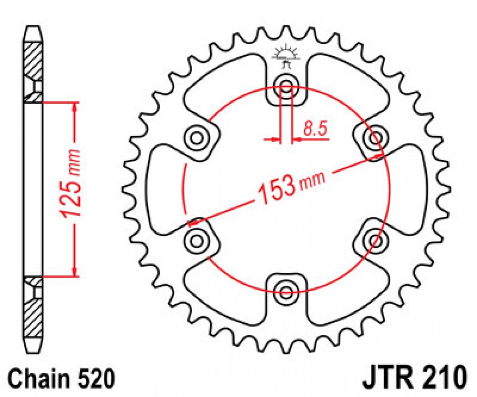 JT lánckerék  JTR210.52
