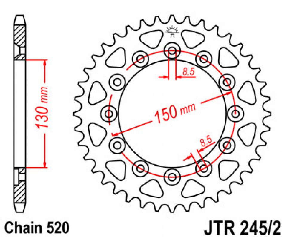 JT lánckerék JTR245/2.39