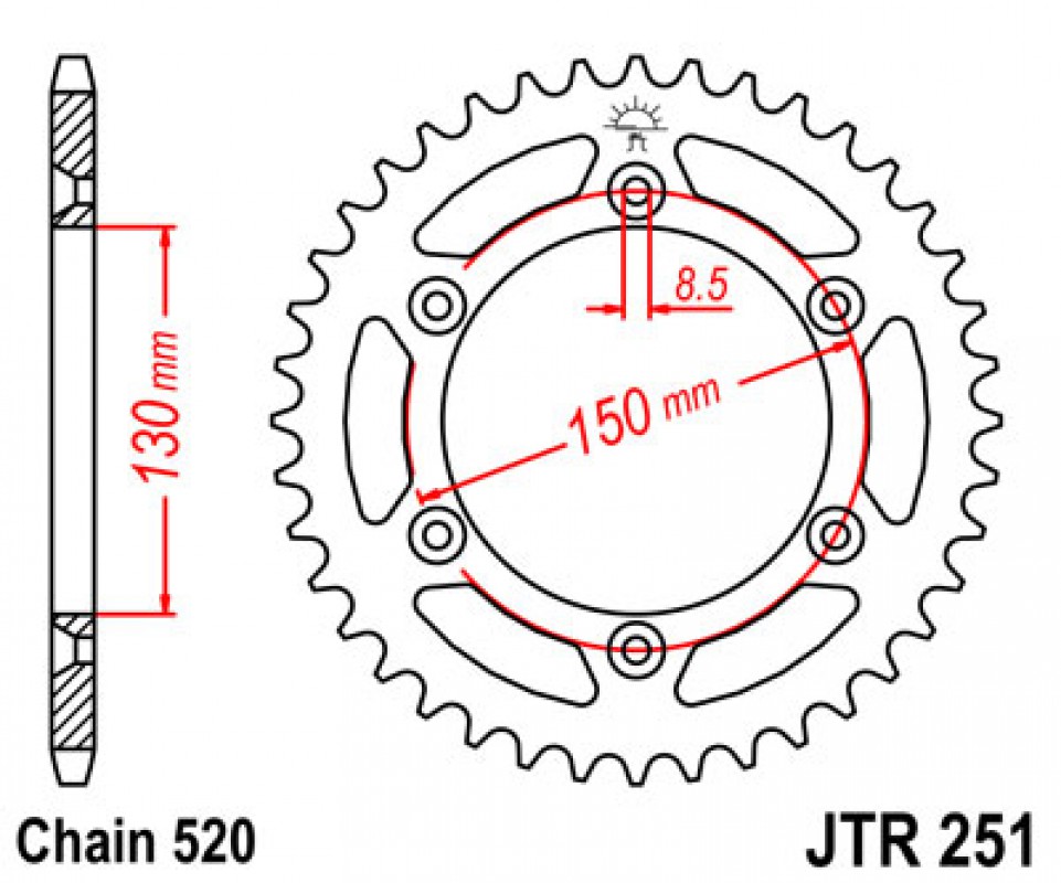 JT lánckerék JTR251.46