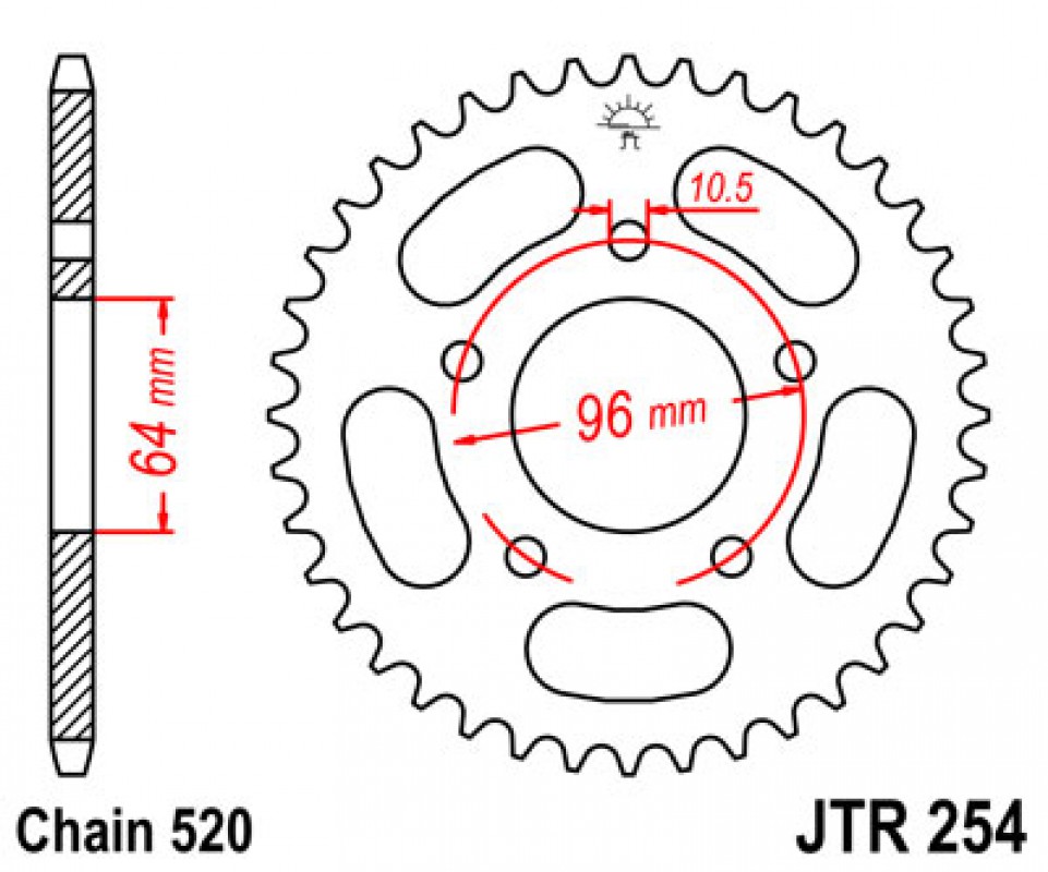 JT lánckerék JTR254.37