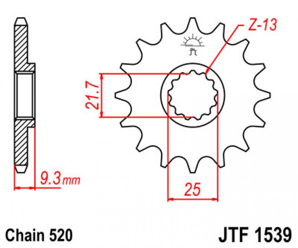 JT lánckerék JTF1539.14