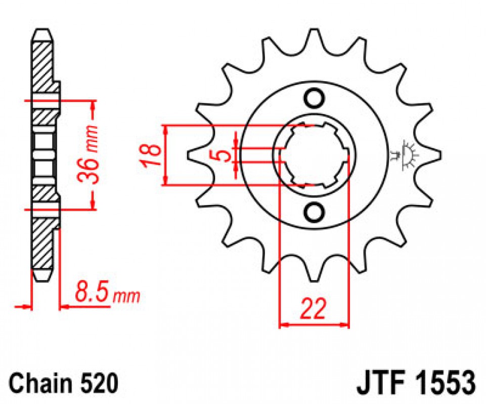 JT lánckerék JTF1553.15