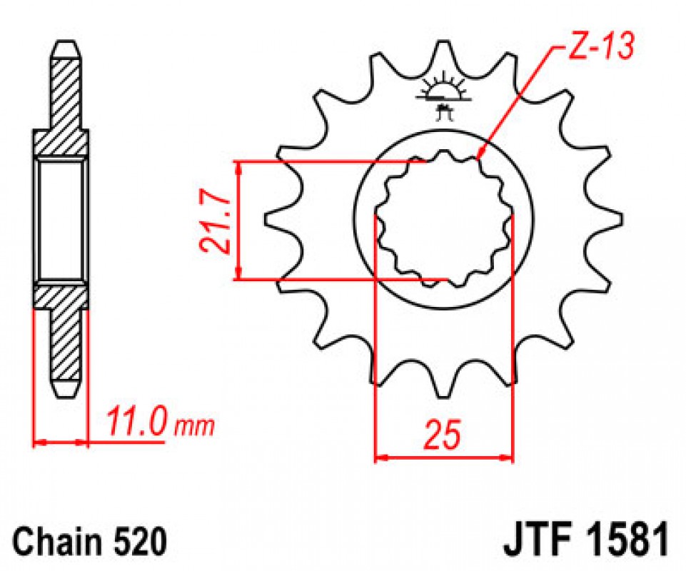 JT lánckerék JTF1581.16