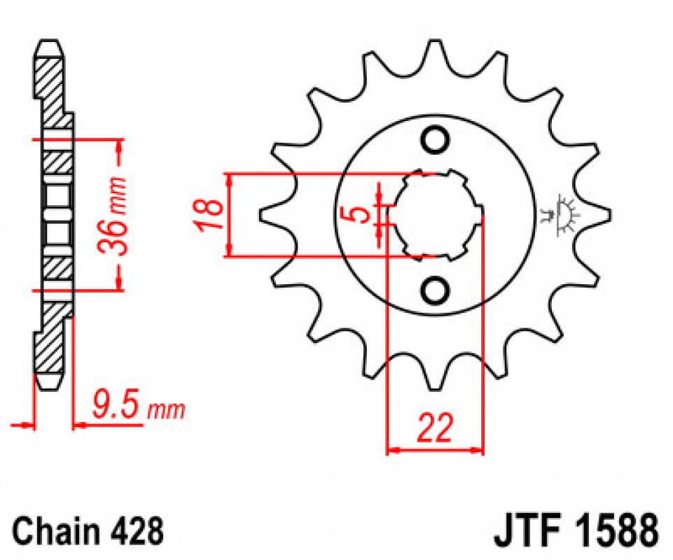 JT lánckerék JTF1588.19