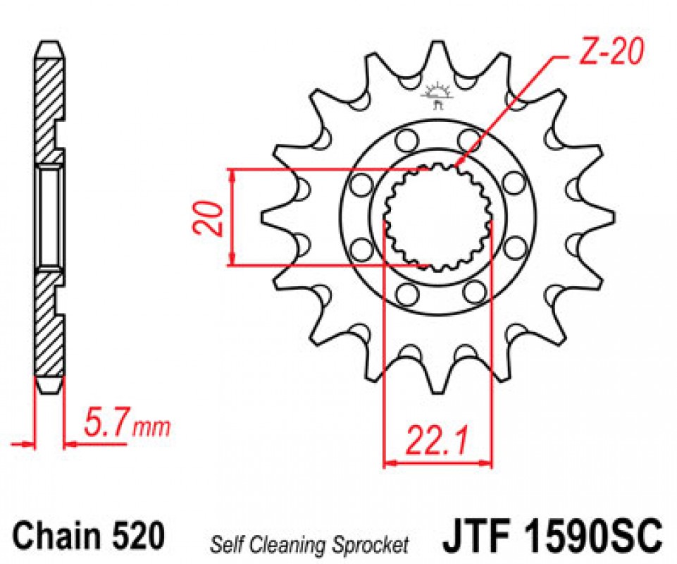 JT lánckerék JTF1590.13