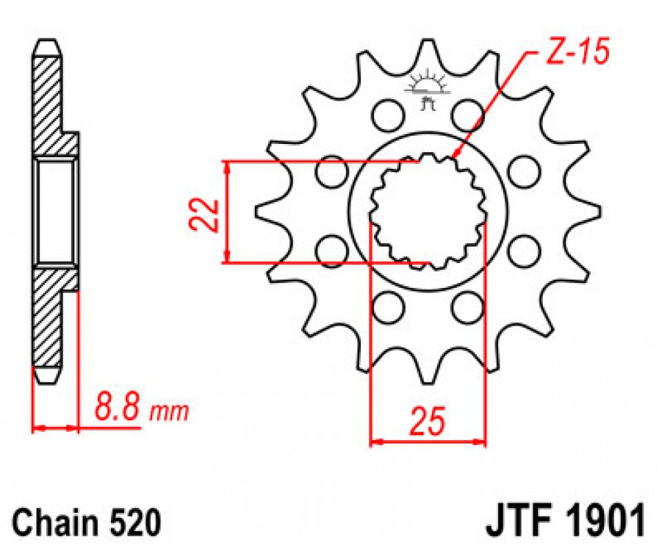 JT lánckerék JTF1901.12