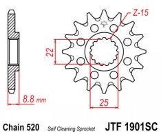 JT lánckerék JTF1901.15