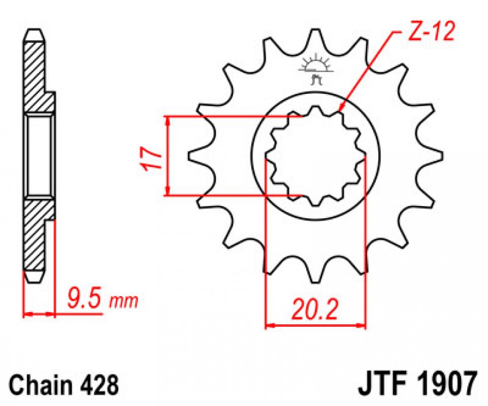 JT lánckerék JTF1907.14