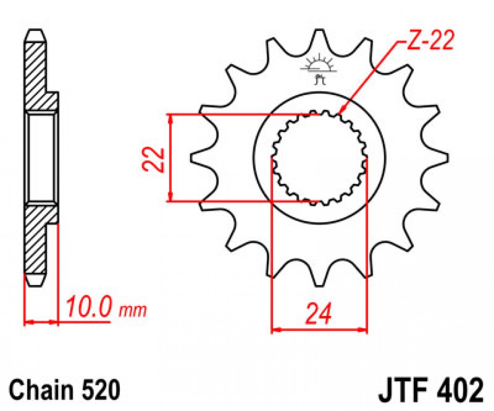 JT lánckerék JTF402.16