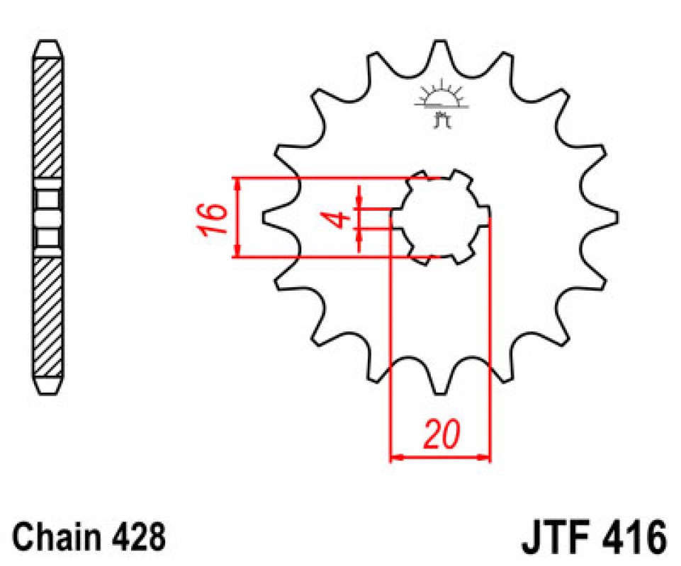 JT lánckerék JTF416.12 