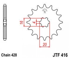 JT lánckerék JTF416.14