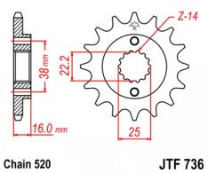 JT lánckerék JTF736.14