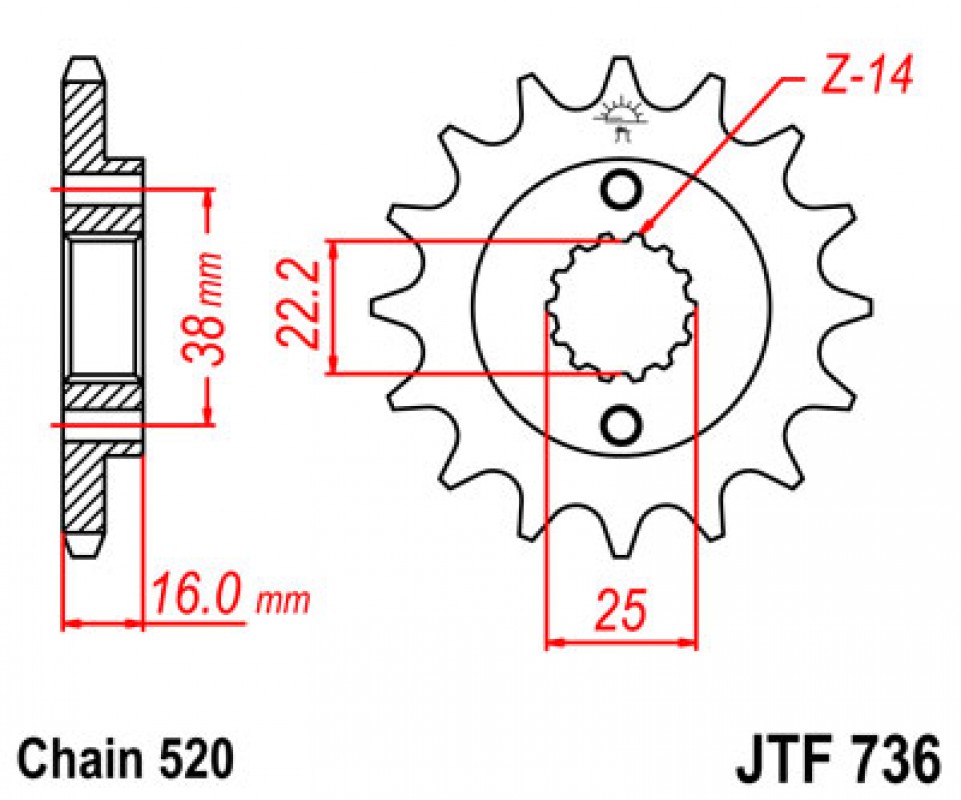 JT lánckerék JTF736.15