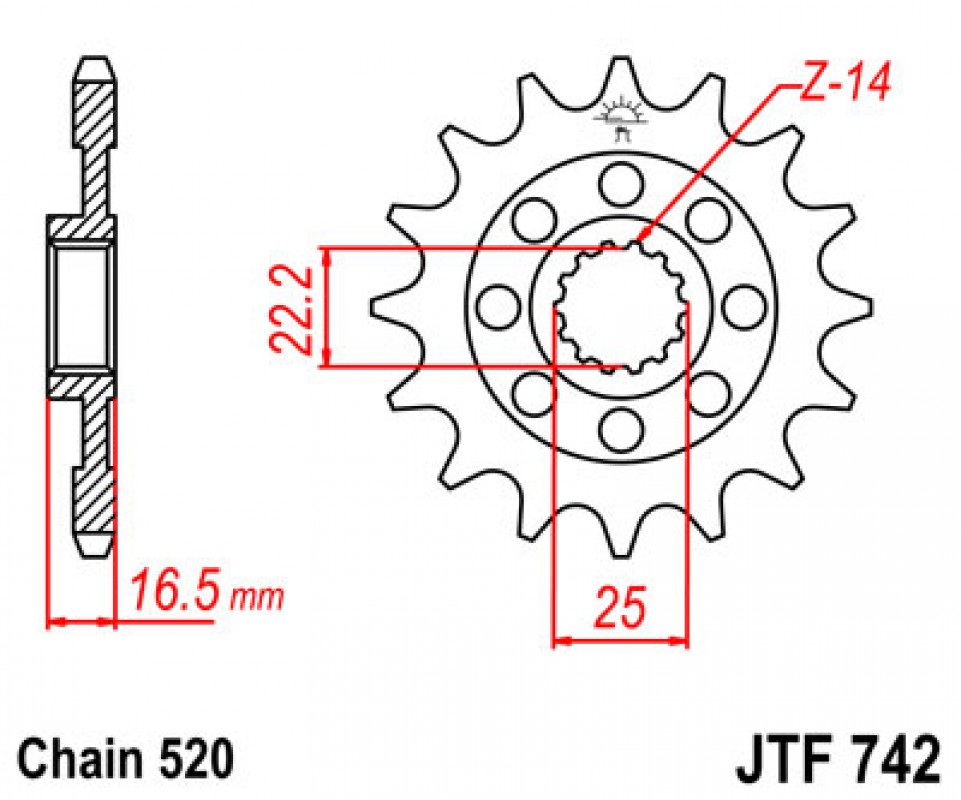 JT lánckerék JTF742.14