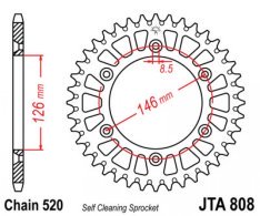 JT lánckerék JTA808.50