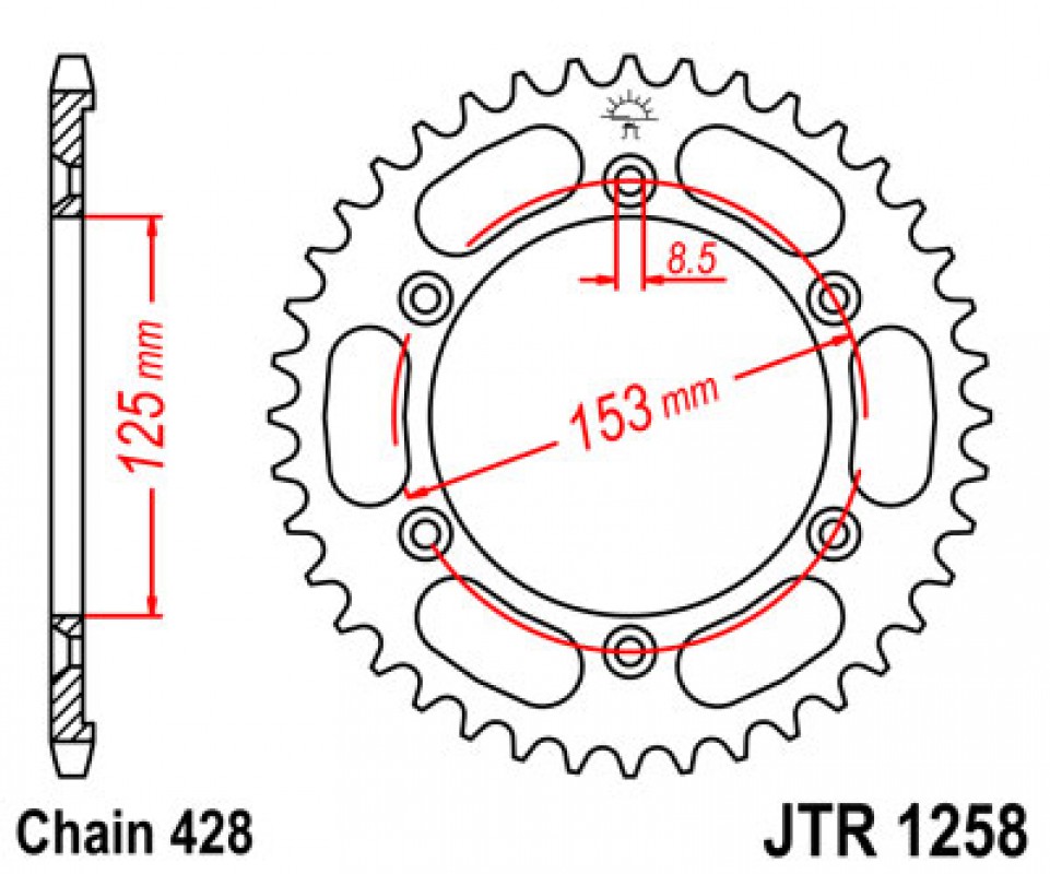 JT lánckerék JTR1258.54