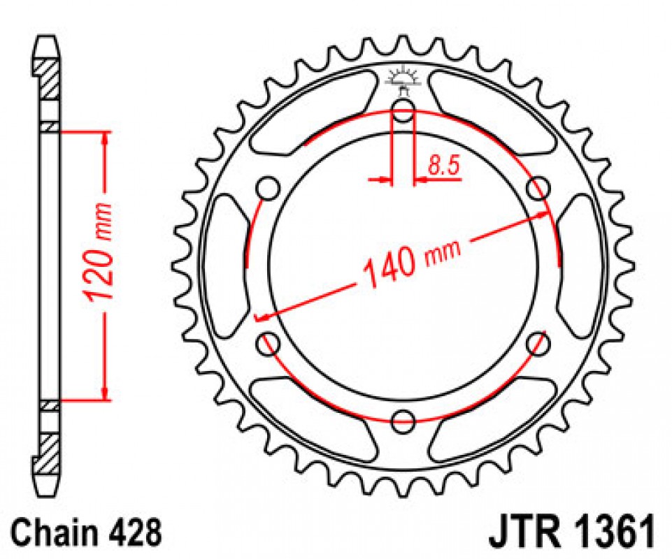 JT lánckerék JTR1361.50