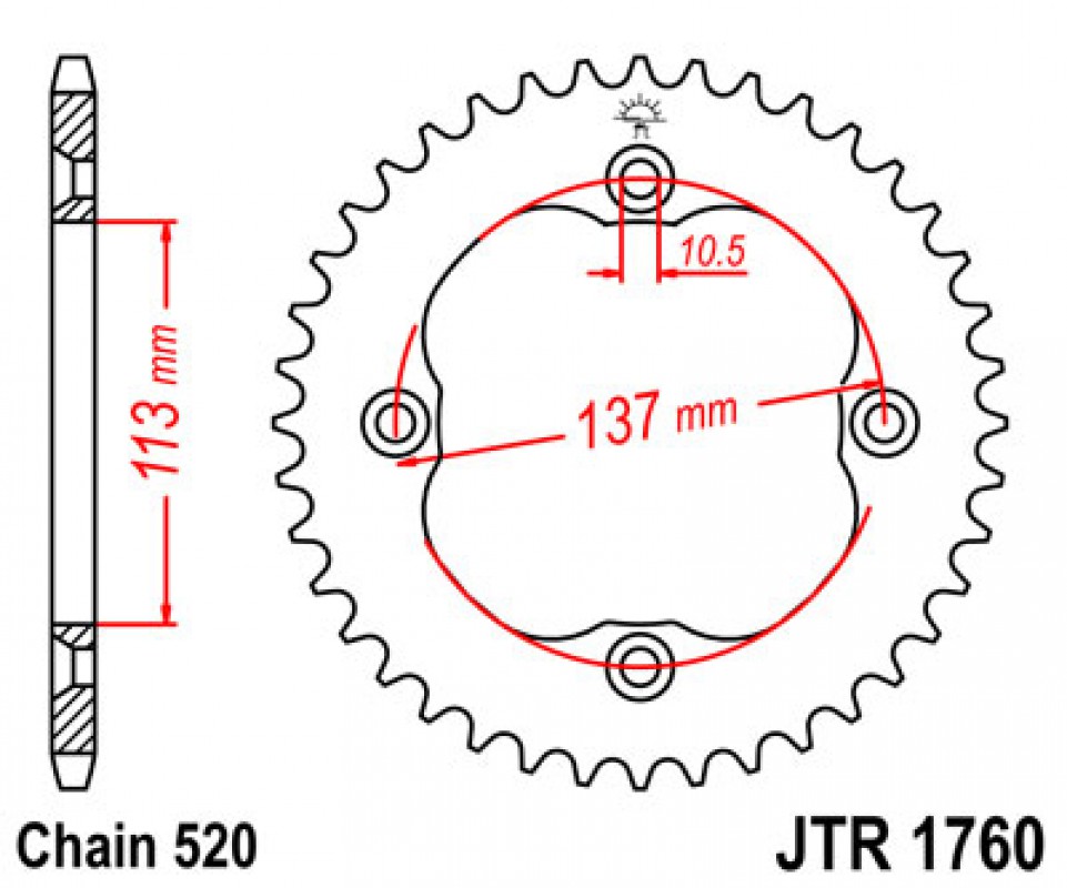 JT lánckerék JTR1760.36