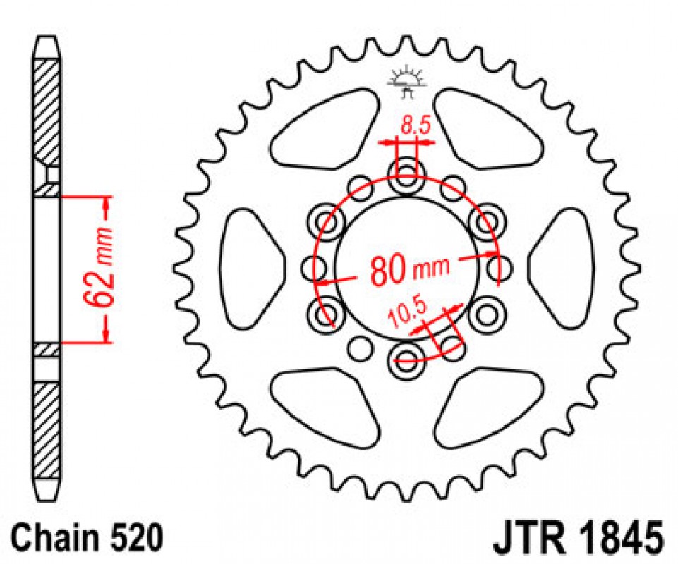 JT lánckerék JTR1845.37