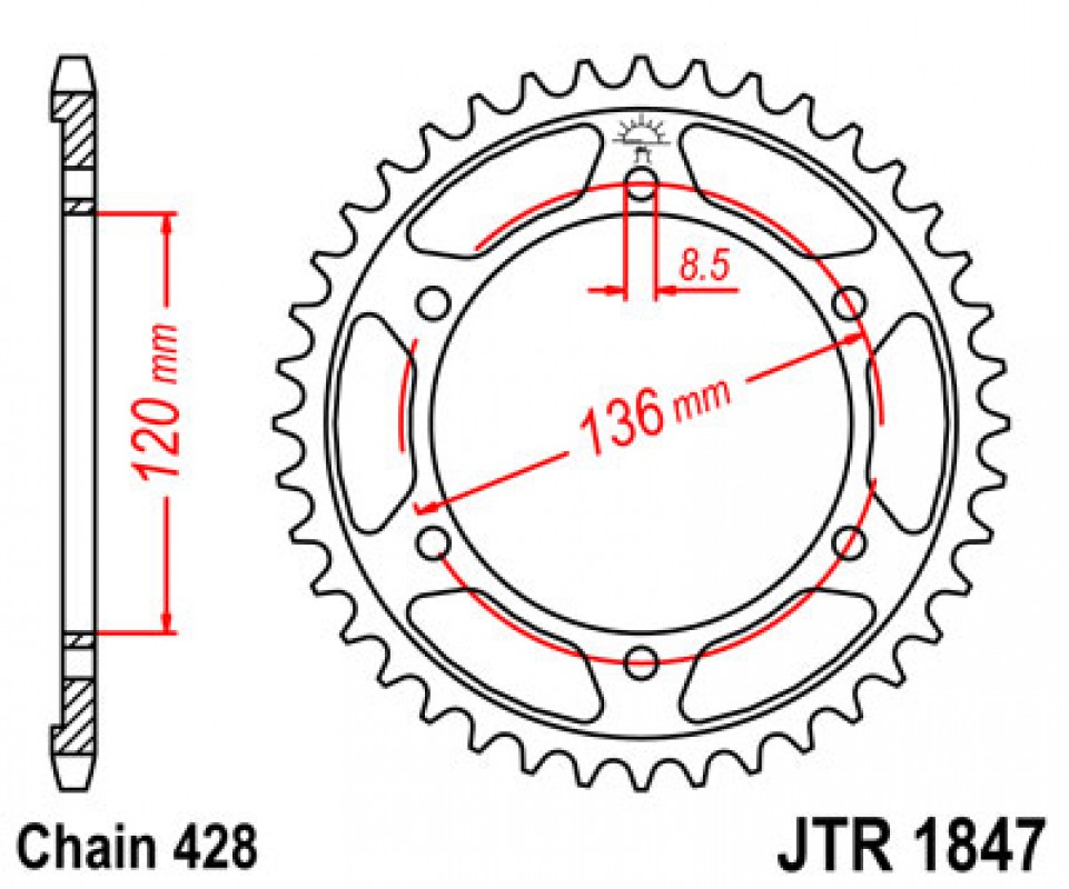 JT lánckerék JTR1847.56