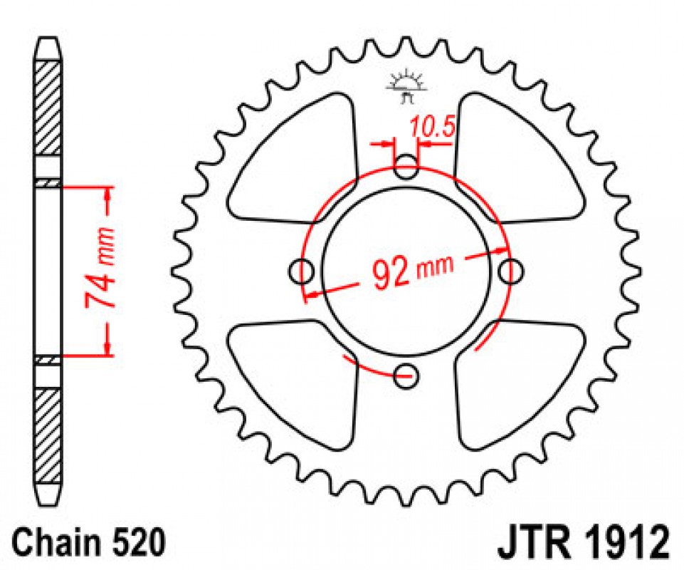 JT lánckerék JTR1912.42