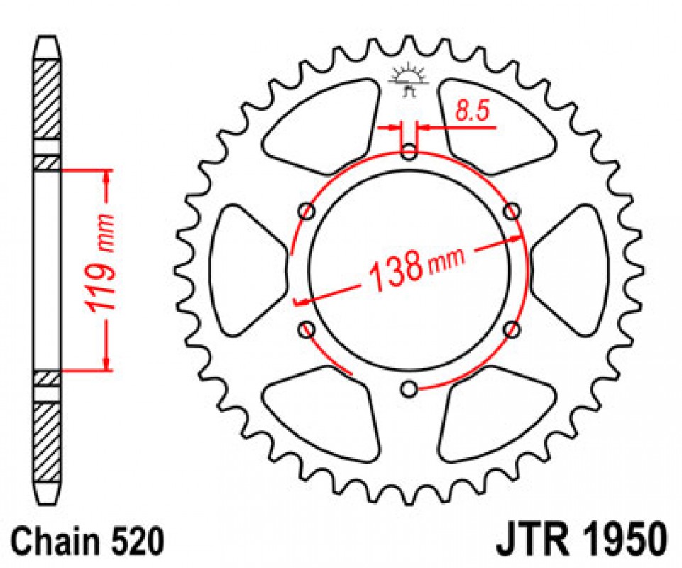 JT lánckerék JTR1950.48