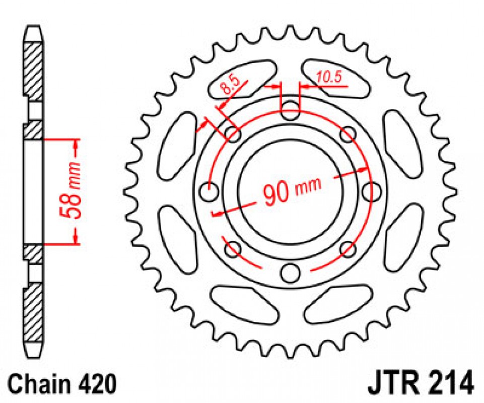 JT lánckerék JTR214.36