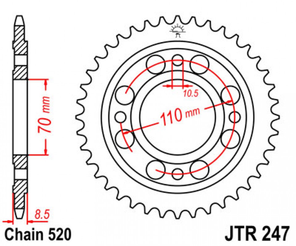 JT lánckerék JTR247.35